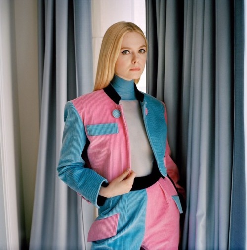 Elle Fanning wearing THE Found Power Suit from THE MARC JACOBS for Grazia France Photographed by Mat