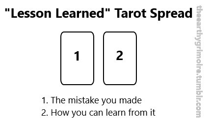 “Lesson Learned” Tarot SpreadA good spread for dealing with and learning from your mista