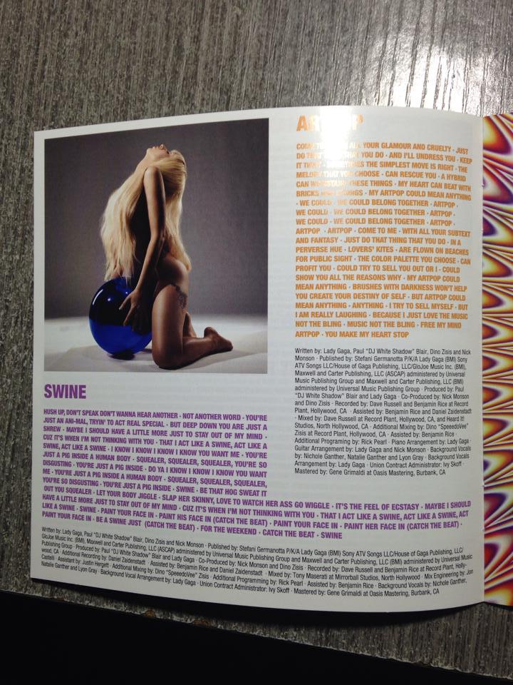 ladyxgaga:  Another look inside of ARTPOP’s album booklet. 