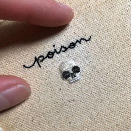cafeinevitable: Poison by Britt Hutchinson hand embroidery