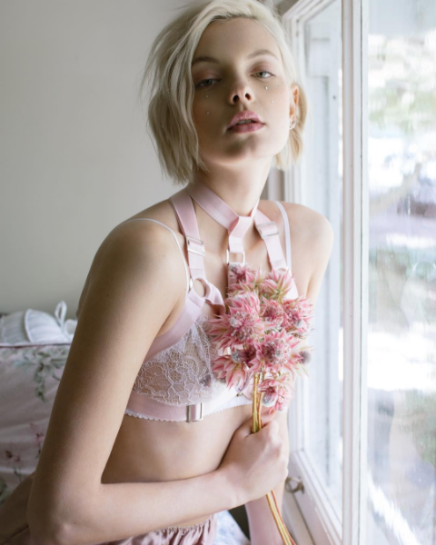 thelingerielovely:  Pretty pinks 💗 Teale Coco wears her namesake label’s harness