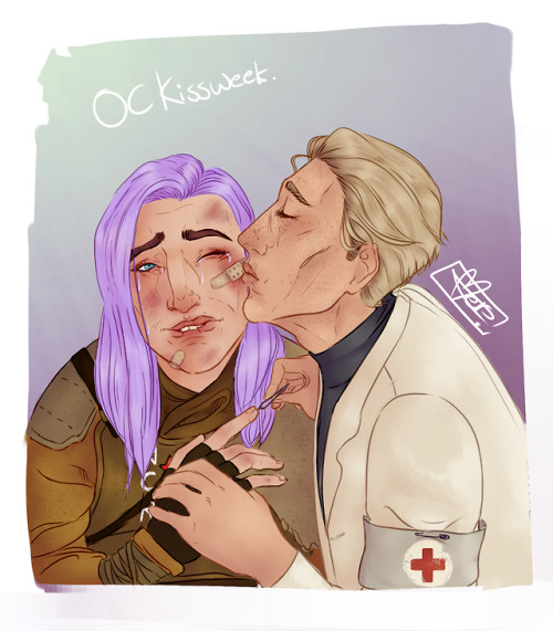 blueberry-pixels: Oc kissweek Day 4: @w4steland-sn1per ‘s Zane being patched up by Everett. You’re i