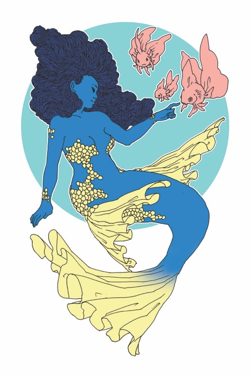 artoftrungles:  Goldfish princesses! I did the lines a while ago and forgot about. They’re a n