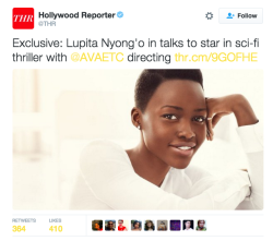 Sourcedumal:  Cynfinitebeyond:  Lupita Nyong’o In Talks To Star In Sci-Fi Thriller,