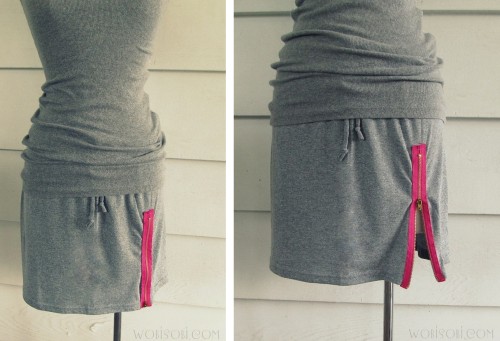 DIY Tee Shirt Zipper Skirt Tutorial from Wobisobi here. For pages more of easy DIY tee shirt re