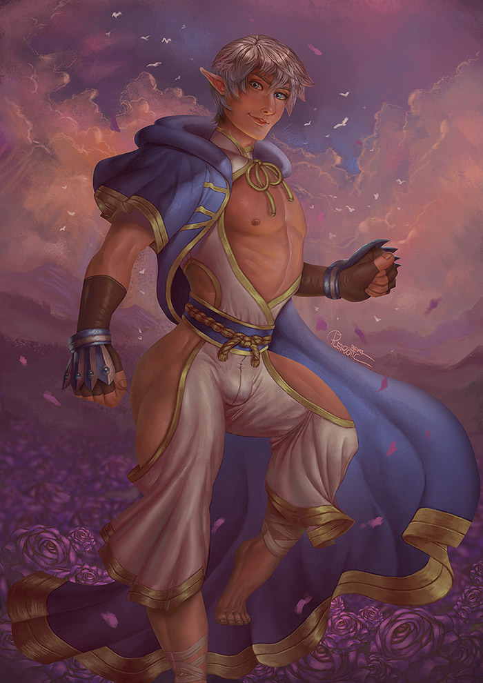 reirotic:  Last painting from my RO set, here’s a monk! His costume design is inspired