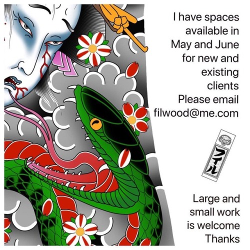 I’ve got appointments available in May and June.Get in touch through email to arrange getting book