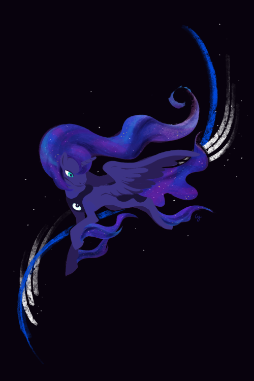 mlpfim-fanart:  theriaque:  Luna, please fill my empty sky   MagneticSkye 
