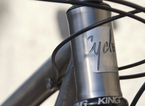 cyclobicycles: Stainless steel headbadge for Titanium frames.