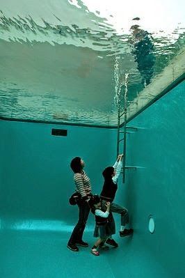 Swimming Pool by Leandro ErlichThe effect was achieved by placing a piece of glass over the top of t