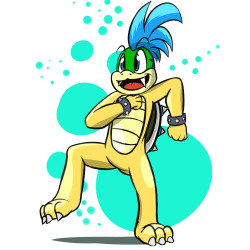 Larry Koopa, for something different.  In celebrating me getting Mario Kart 8, I wanted to draw my favorite Koopaling.  I think I just like his design the most.