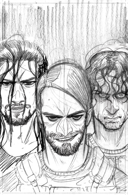 Process for a WWE The Shield cover that got the axe in the end. ¯\_(ツ)_/¯