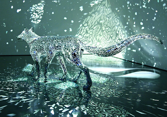 itscolossal:  A Reflective Wolf Covered in Mirror Shards by Tomoko Konoike 