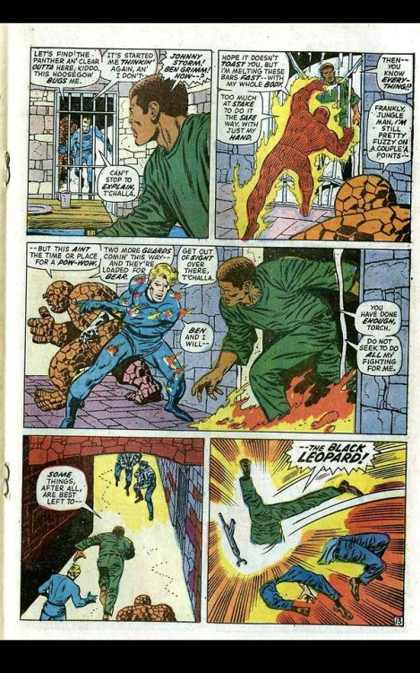 197202 Fantastic Four #119 – Page 19 Apparently, The Black Panthers were rising in popularity (noter