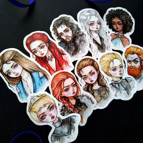 A set of stickers with the heroes of the Game of Thrones is available here www.etsy.com