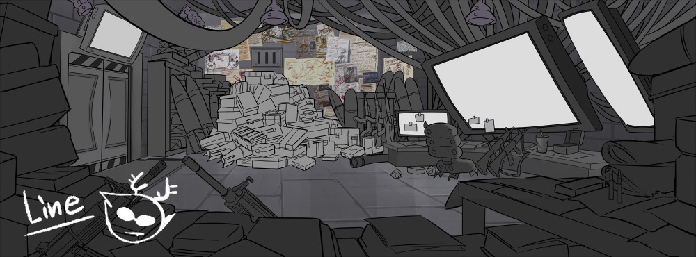 honesk1:Here’s some backgrounds I did for Hiveswap! Loft and Basement line art