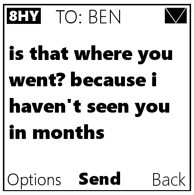 8hy:  “Text Me” (#95) Oct. 9th, 9:14 PM. (submit)
