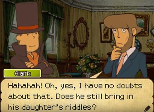 Layton, didn´t Delmona asked you not to talk about his fake hair? (on Unwound Future, when he discov