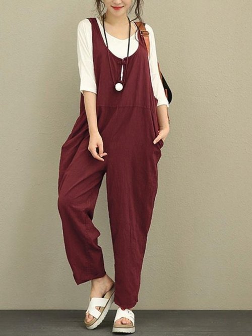 Jumpsuits -  Plus Size Casual Women Solid Jumpsuits NO.1      -     &n