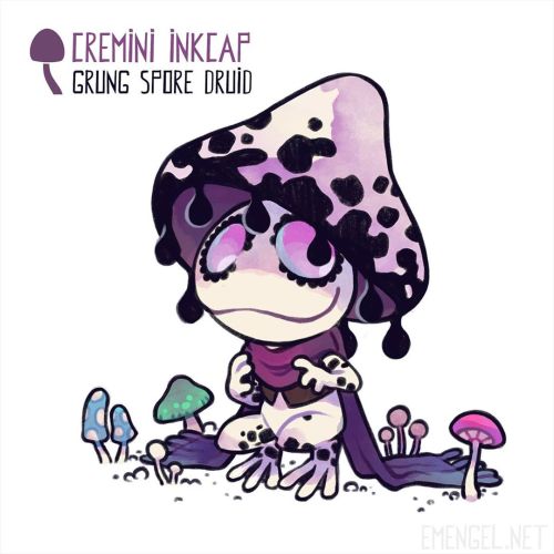 Commission for :MimeticMimic of his very good and special boy, Cremini Inkcap! He is a minuscule gru