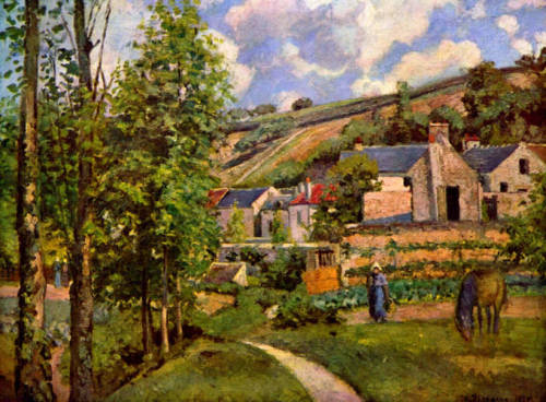 artist-pissarro: The Hermitage at Pontoise, 1874, Camille PissarroMedium: oil,canvas