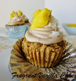 Heckyeahvegancupcakes:  Raw Piña Colada Cupcakes At Fragrant Vanilla Cake