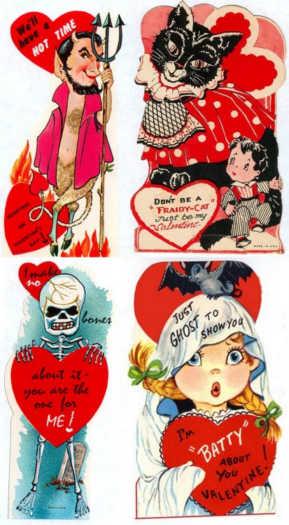 halloweencrafts: Vintage Halloween Valentines on Flickr.Because why should Cupid have all the fun?&n