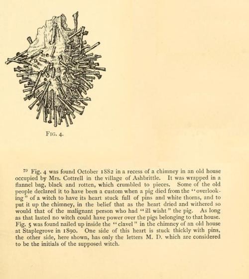 the-two-germanys:Pig heart stuck full of pins. Found in recess of a chimney in an old house in the v