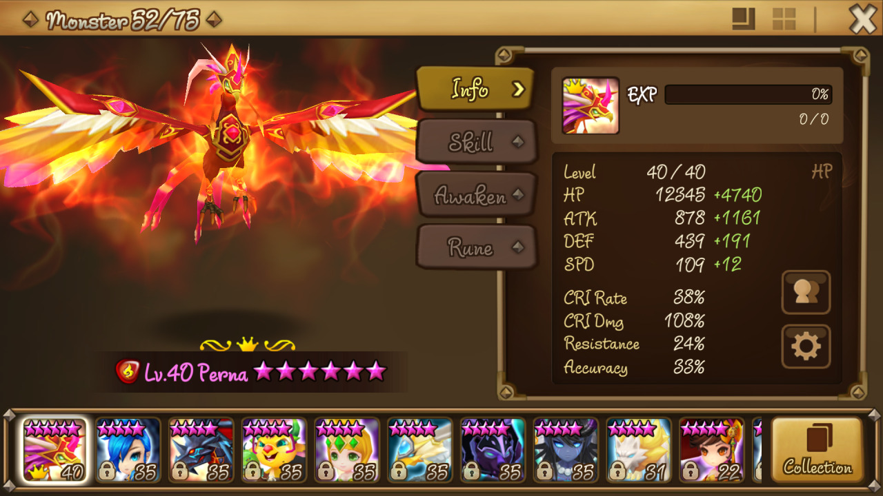 summonerswarblog: MONSTER REVIEWS Perna, the Fire Phoenix(*bad Russian accent* In