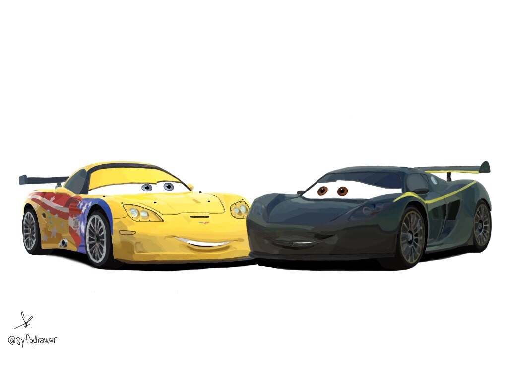 cars 2 jeff gorvette and lewis hamilton