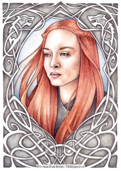 bonnierosebryan:  Sansa Stark (ink, watercolour, and coloured pencil)The line art version: https://bonnierosebryan.tumblr.com/post/178279574603/sansa-stark-a-work-in-progress-ink-on-paper-the BRBryan.com 