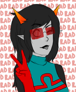 massproducingwhiteflags:  a rad chick for a rad chick uvu that hand totally doesnt look connected hope you enjoy ♥  !! looking cool &lt;3 thank you very much hhh