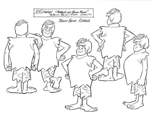 talesfromweirdland:Model sheets for the 1971 Hanna-Barbera cartoon, The Pebbles and Bamm Bamm Show. 