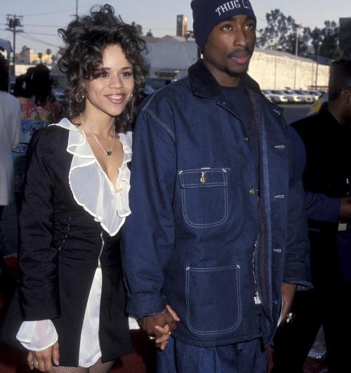 twixnmix:Rosie Perez and Tupac Shakur arriving at the Soul Train Music Awards at the Shrine Auditori