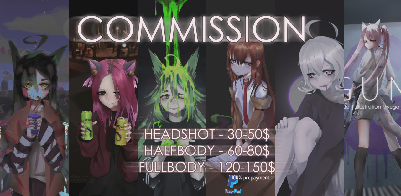 Commission are open!
Please write in DM or to mail for the order.
• Terms of service and everything that I draw and don’t draw can be found on the my website: http://hisvion.wixsite.com/vegatyan
I would be very grateful for the support of repost...