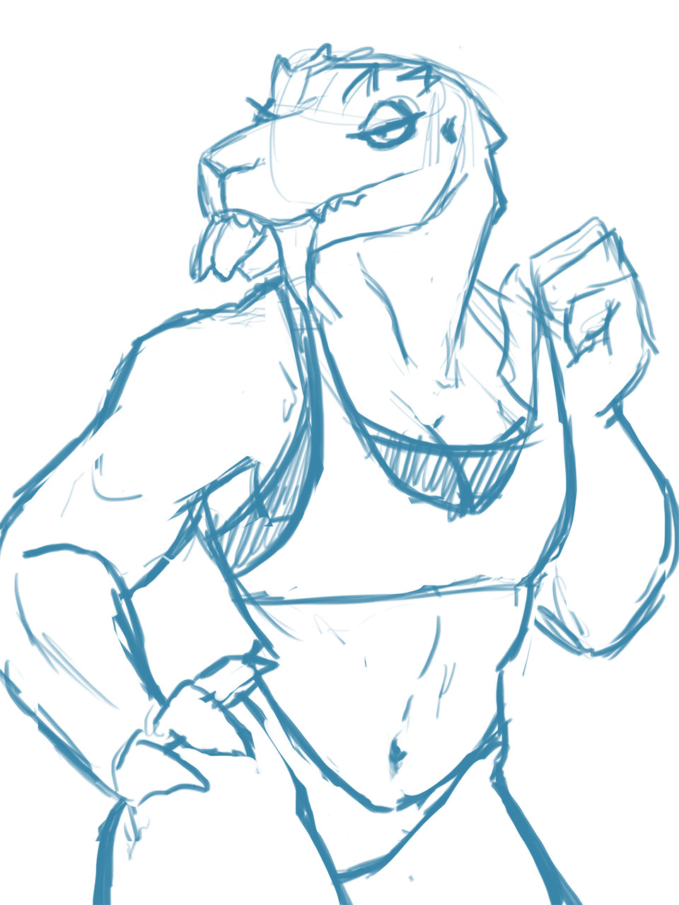 fiendishdraws:blep. ugh, big buff ladies &lt;3&lt;3 &lt;3