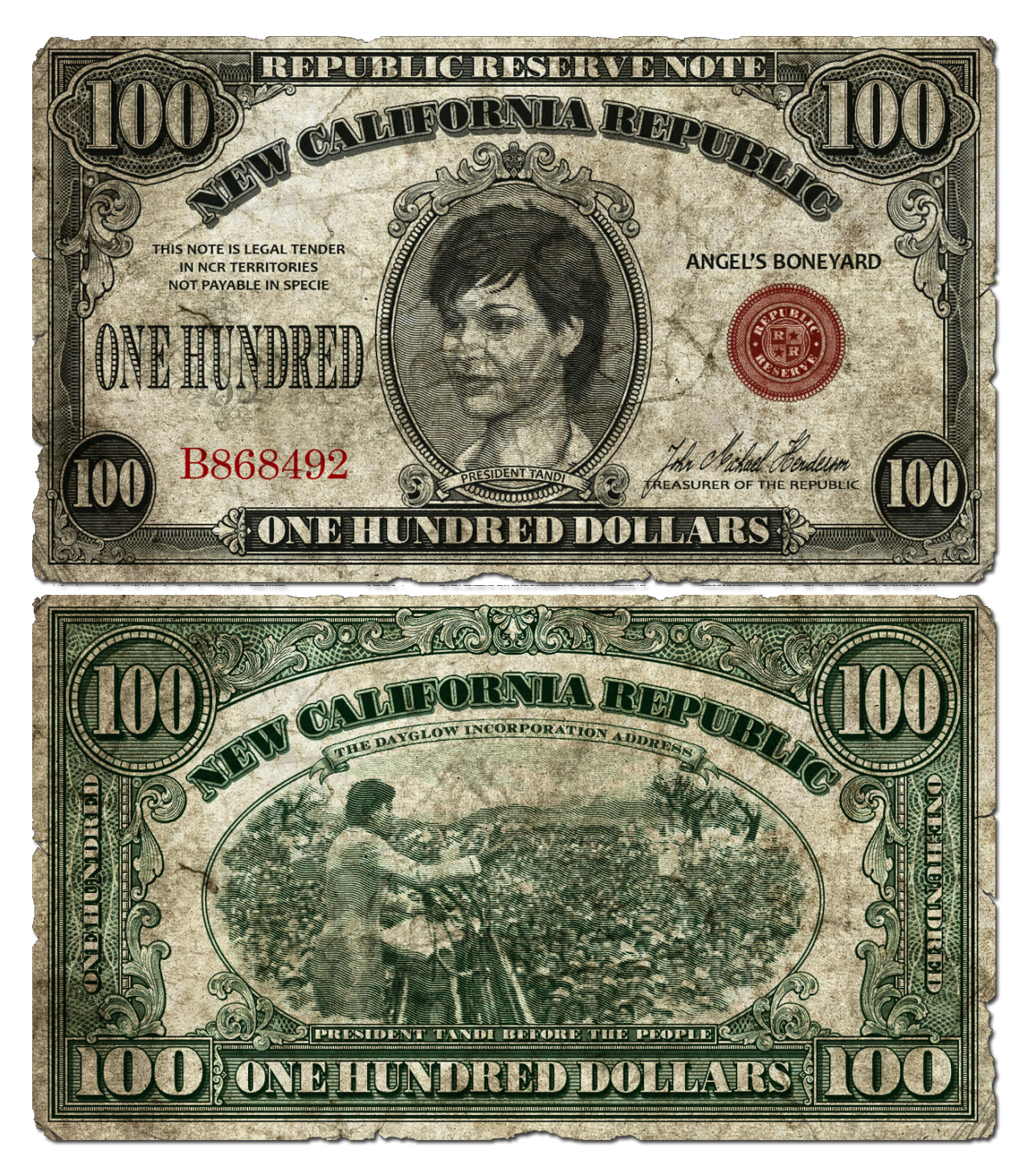 nukapedia:  NCR $100 bill
