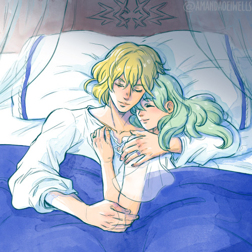 Pre and post timeskip bed-sharing for #DimilethHotFlash and the prompt “Sleep” &