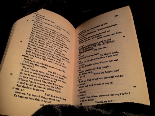 Othello, in the copy I used on a summer course when I was 16.