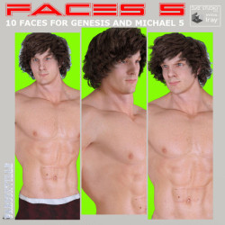 Faces 5 For Michael 5 And Genesis  Male Is Comprised Of 10 Custom Face Morphs Without