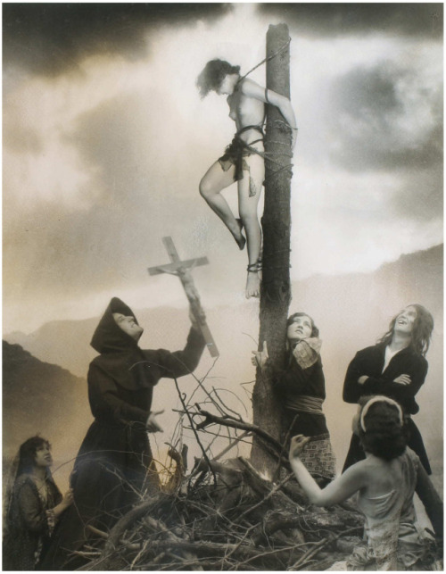 metalonmetalblog:William Mortensen, “Untitled (staked witch scene)” (ca. 1927)
