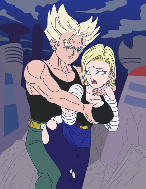 Trunks deciding what to do with Android 18 What should Trunks do to Android 18 after she had destroy