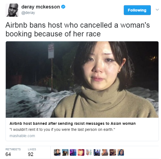 mirab3lle: spaceshipsandpurpledrank:   moonlightoscar:  locohost:  cartnsncreal:    Super disgusting! People are FUCKED UP.  It’s racial discrimination to treat someone less polite than someone else would be treated in the same circumstances, because