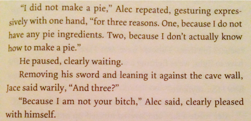 Omg, this is the best Alec Lightwood quote ever. I... - fandoms are a