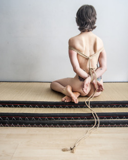 mastermhatter: Sometimes the simplest ties are all you need. Ellie.neptune in my ropes.