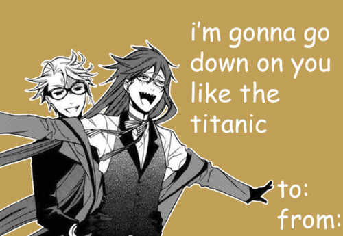 pigexn: i made some shitty black butler valentines day cards, enjoy !