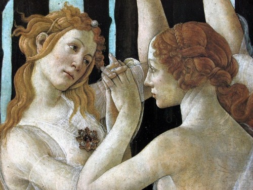 dappledwithshadow:Botticelli, detail from La Primavera (Spring), 1481-1482, tempera on panel, 80 x 1