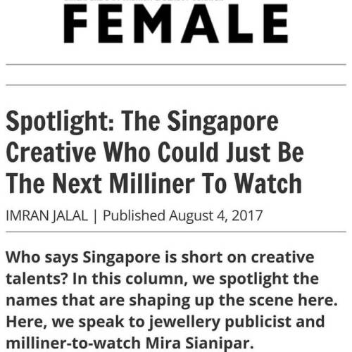 Thank you so much Imran (@voodooyoodoo) for the @female_singapore feature. Forever grateful. Back to