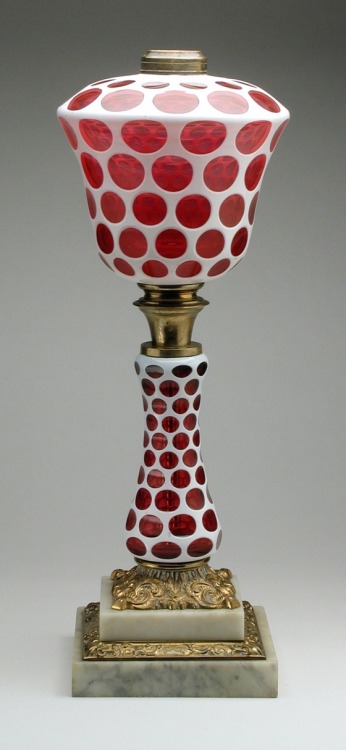Kerosene Table lamp, 1850. Glass. New England Glass Company, USA. Via LACMA