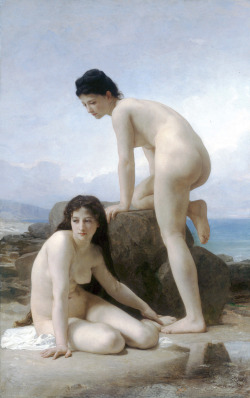 sulphuriclike:  William Adolphe Bouguereau_Les Deux Baigneuses_1884 